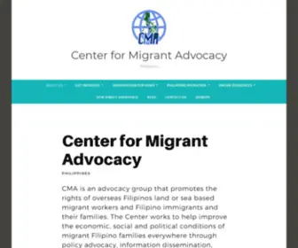 Centerformigrantadvocacy.com(Upholding the rights of Filipino migrants and their families) Screenshot