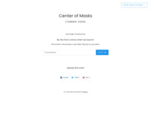 Centerofmasks.com(Center of Masks) Screenshot