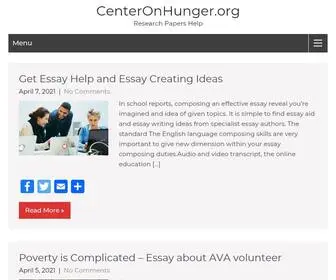 Centeronhunger.org(Research Papers Help) Screenshot