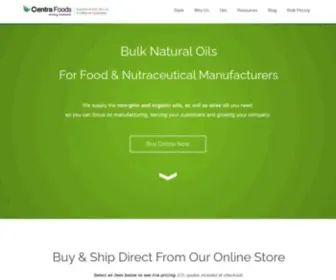 Centrafoods.com(Non-GMO & Organic Oil Supplier & Packer) Screenshot