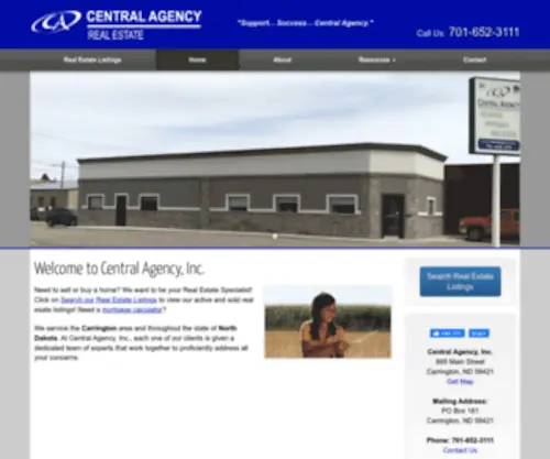 Centralagency.com(Central Insurance Agency) Screenshot