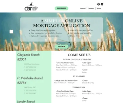 Centralbanktrust.com(CB&T Website) Screenshot