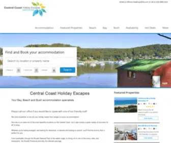 Centralcoastholidayescapes.com.au(Central Coast Accommodation) Screenshot