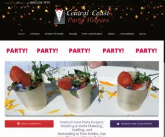 Centralcoastpartyhelpers.com(Central Coast Party Helpers) Screenshot