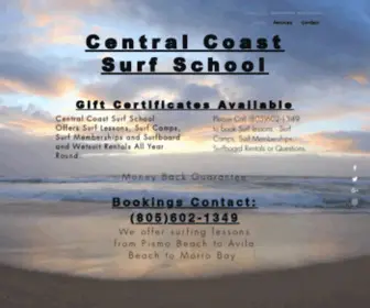 Centralcoastsurfschool.com(Surf lessons) Screenshot