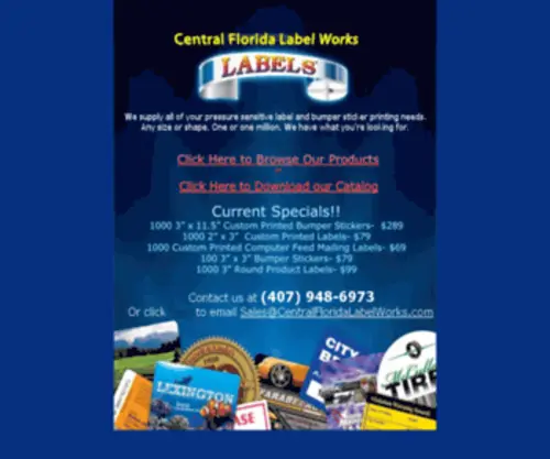 Centralfloridalabelworks.com(Bumper Sticker & Label Printing Orlando) Screenshot