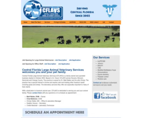 Centralfloridalargeanimal.com(Central Florida Large Animal Veterinary Services) Screenshot