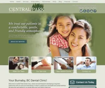 Centralparkdental.com(Dentist Burnaby BC) Screenshot