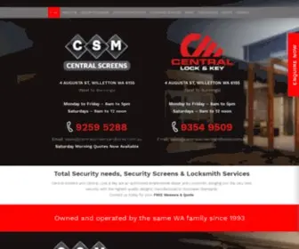 Centralscreensandlocks.com.au(Security Screens Perth) Screenshot