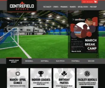 Centrefieldsports.com(Centrefield Sports is one of the largest indoor sports facilities in Canada) Screenshot