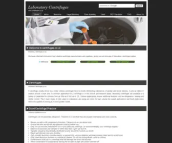Centrifuges.co.uk(The UK Laboratory Centrifuge Site) Screenshot