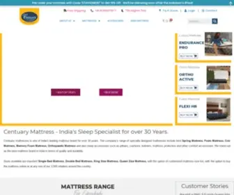 Centuaryindia.com(Centuary is Best mattress brand in India) Screenshot