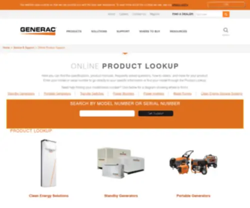 Centuriongenerators.com(Generac Power Systems) Screenshot