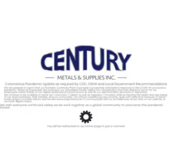 Centurymetals.com(Century Metals & Supplies) Screenshot