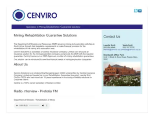 Cenviro.co.za(Cenviro Solutions) Screenshot