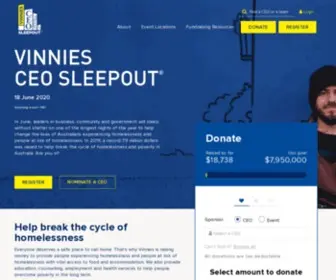Ceosleepout.org.au(Fundraise today to help the homeless) Screenshot