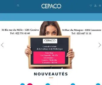 Cepaco.ch(CEPACO, le centre d'achat de la Coiffure et de l'Esthétique) Screenshot