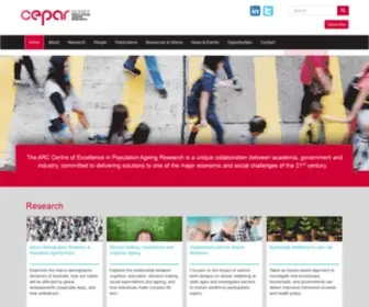 Cepar.edu.au(The ARC Centre of Excellence in Population Ageing Research) Screenshot