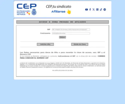 Cepolicia.net(Confederación Española de Policía) Screenshot