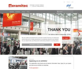 Ceramitec.com(World's leading trade fair for the ceramics industry) Screenshot