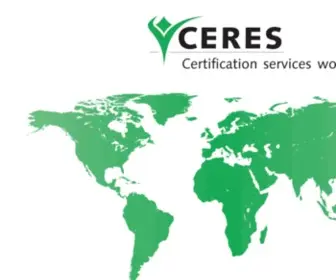 Ceres-Cert.com(CERES Certification of Environmental Standards) Screenshot