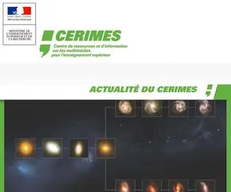 Cerimes.fr(Centre de Ressources et d'Information sur les Multimédias pour l'Enseignement Supérieur) Screenshot