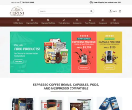Cerinicoffee.com(Cerini Coffee & Gifts) Screenshot