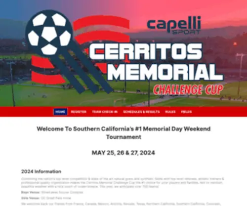 Cerritoschallenge.com(Cerritos Memorial Challenge Cup) Screenshot