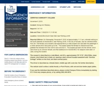 Cerritoscollege.us(Cerritos College EMERGENCY INFORMATION) Screenshot