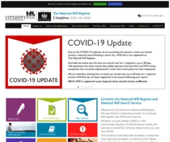 Certainty.co.uk(Find a will) Screenshot