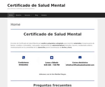 Certificadosaludmental.com(Certificado de Salud Mental) Screenshot