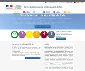 Certificat-Air.gouv.fr(Le certificat qualité de l’air (Crit'Air)) Screenshot