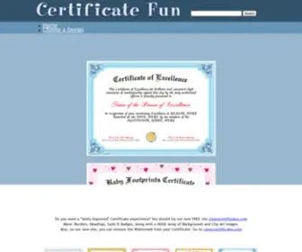 Certificatefun.com(Create Online Certificates with Certificate Creator. Certificate Fun) Screenshot