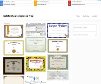 Certificatestemplatesfree.com(Printable certificates templates free) Screenshot