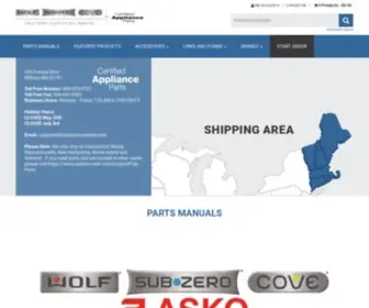 Certifiedapplianceparts.com(Certified Parts Homepage) Screenshot