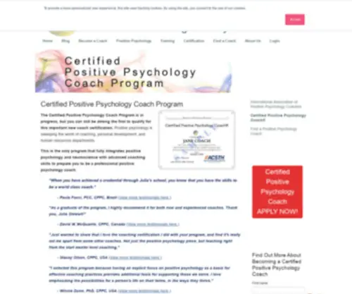 Certifiedpositivepsychologycoach.com(Coach®) Screenshot