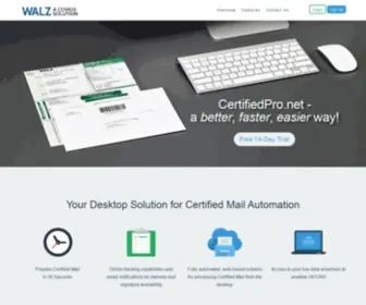 Certifiedpro.net(WALZ Certified Mail Automation) Screenshot