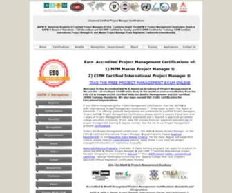 Certifiedprojectmanager.org(Certified Project Manager Accredited Institute Project Management Certifications ACAPM ® Certified Project Manager) Screenshot