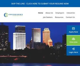 Certifiedsource.com(We Recruit Qualified Job Seekers to Fill Open Jobs) Screenshot