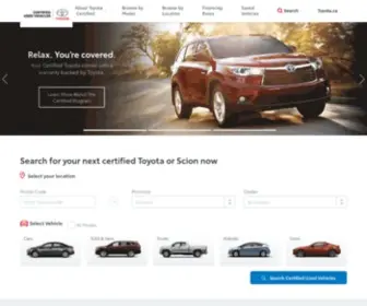 Certifiedtoyota.ca(Toyota Certified Used Vehicles) Screenshot