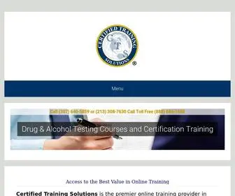 Certifiedtrainingsolutions.com(Drug & Alcohol Testing Courses and Certification Training) Screenshot