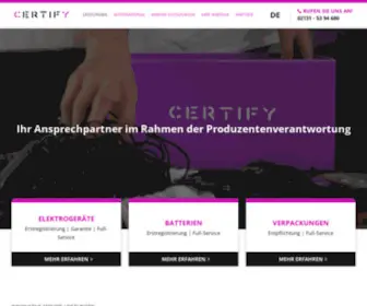 Certify-GMBH.de(Wir sind Ihr Partner im Sinne der erweiterten Produzentenverantwortung (EPR)) Screenshot