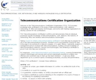 Certify-Tco.org(Telecommunications Certification Organization (TCO)) Screenshot