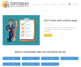 Certitoolkit.com(Make ISO Certification easy to implement with our Toolkits) Screenshot