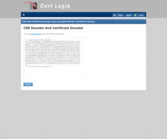 Certlogik.com(Decode csrs (certificate signing requests)) Screenshot