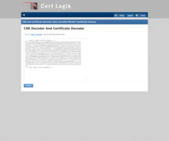 Certlogik.com(CSR Decoder and Certificate Decoder) Screenshot