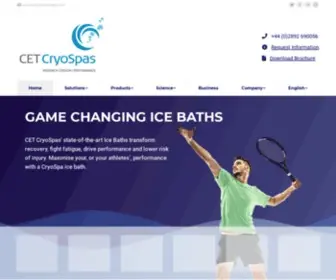 Cetcryospas.com(The CET CryoSpa ice bath) Screenshot