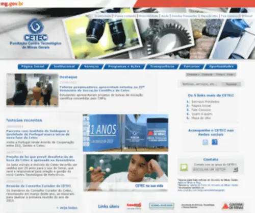Cetec.br(Fundação Centro Tecnológico de Minas Gerais) Screenshot