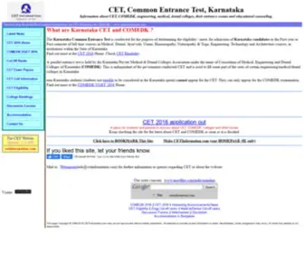 Cetinformation.com(CET Karnataka (Common Entrance Test) and COMEDK admissions Information) Screenshot