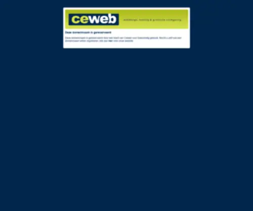 Cewebhosting.nl(Deze domeinnaam) Screenshot